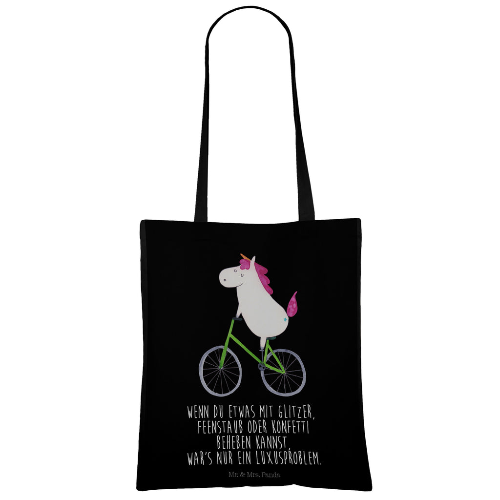 Tragetasche Einhorn Radfahrer Beuteltasche, Beutel, Einkaufstasche, Jutebeutel, Stoffbeutel, Einhorn, Einhörner, Einhorn Deko, Pegasus, Unicorn, Radfahren, Radfahrer, Rad, Bike, Feenstaub, Konfetti, Luxusproblem, Kummer, Liebeskummer