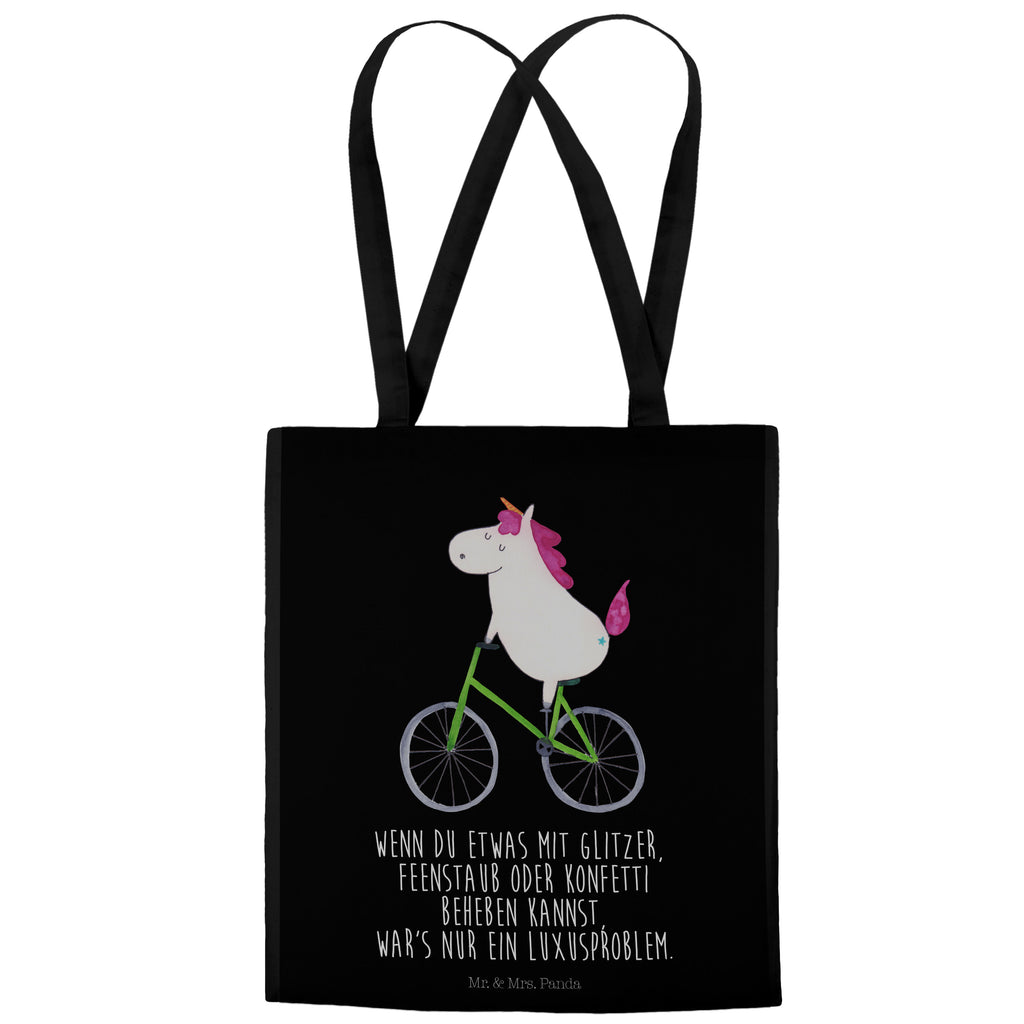 Tragetasche Einhorn Radfahrer Beuteltasche, Beutel, Einkaufstasche, Jutebeutel, Stoffbeutel, Einhorn, Einhörner, Einhorn Deko, Pegasus, Unicorn, Radfahren, Radfahrer, Rad, Bike, Feenstaub, Konfetti, Luxusproblem, Kummer, Liebeskummer
