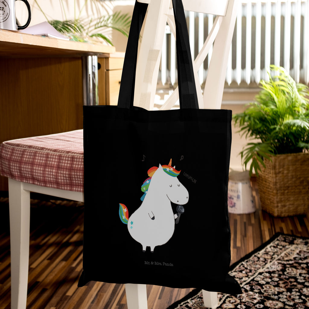 Tragetasche Einhorn Sänger Beuteltasche, Beutel, Einkaufstasche, Jutebeutel, Stoffbeutel, Einhorn, Einhörner, Einhorn Deko, Pegasus, Unicorn, Glitzer, Konfetti, Party, Geburtstag, Feier, Fest, Disco, Sängerin, Sänger, Freundin