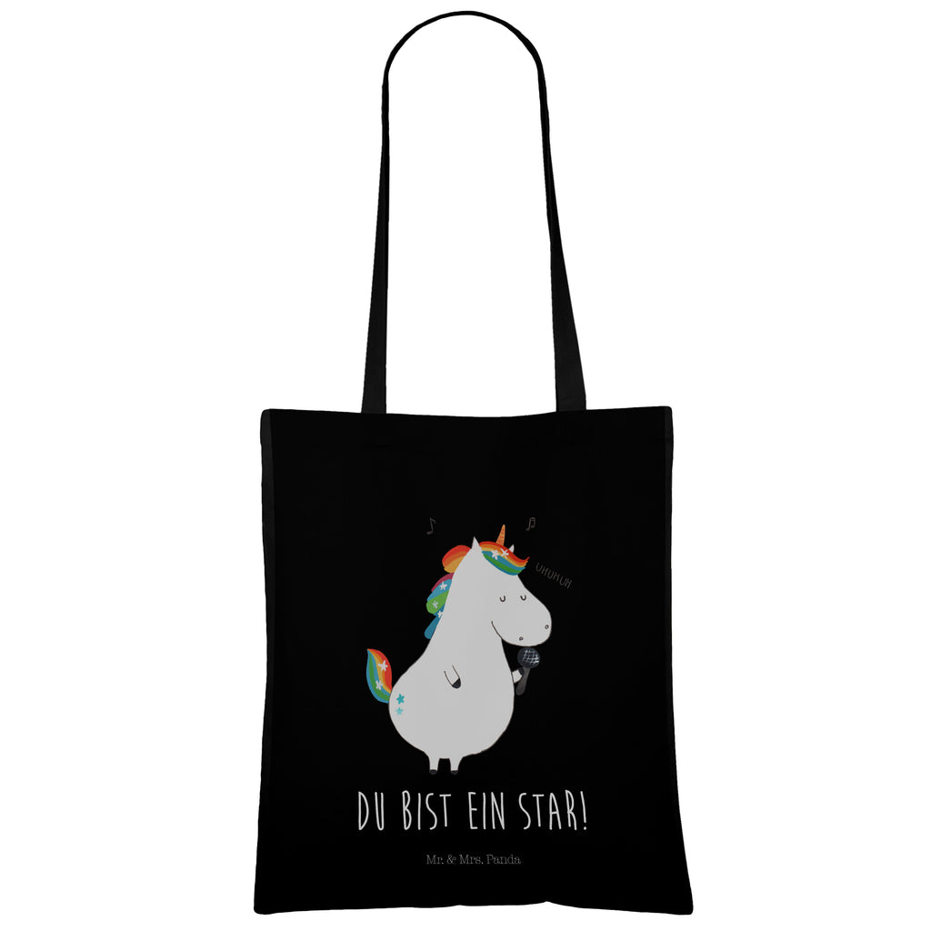 Tragetasche Einhorn Sänger Beuteltasche, Beutel, Einkaufstasche, Jutebeutel, Stoffbeutel, Einhorn, Einhörner, Einhorn Deko, Pegasus, Unicorn, Glitzer, Konfetti, Party, Geburtstag, Feier, Fest, Disco, Sängerin, Sänger, Freundin