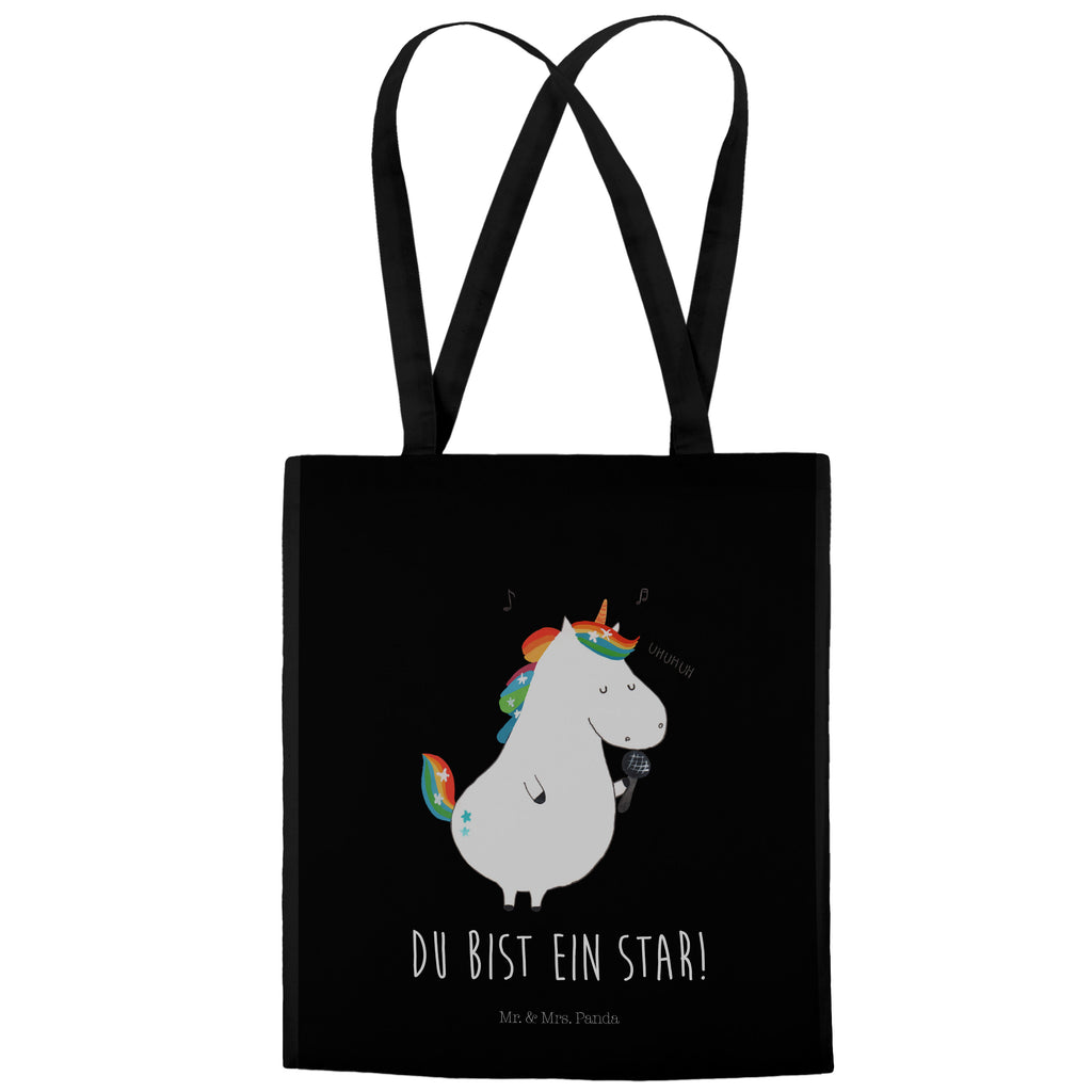 Tragetasche Einhorn Sänger Beuteltasche, Beutel, Einkaufstasche, Jutebeutel, Stoffbeutel, Einhorn, Einhörner, Einhorn Deko, Pegasus, Unicorn, Glitzer, Konfetti, Party, Geburtstag, Feier, Fest, Disco, Sängerin, Sänger, Freundin