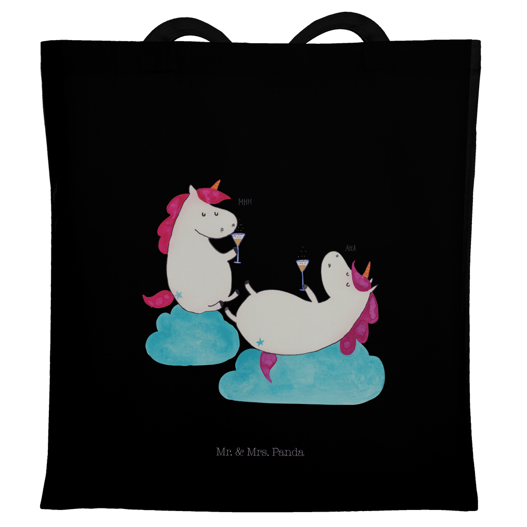Tragetasche Einhörner Sekt Beuteltasche, Beutel, Einkaufstasche, Jutebeutel, Stoffbeutel, Einhorn, Einhörner, Einhorn Deko, Pegasus, Unicorn, Freundinnen, Freundin, BFF, Sekt, Mädelsabend, Spaß, Party, Korken, Anstoßen, Beste