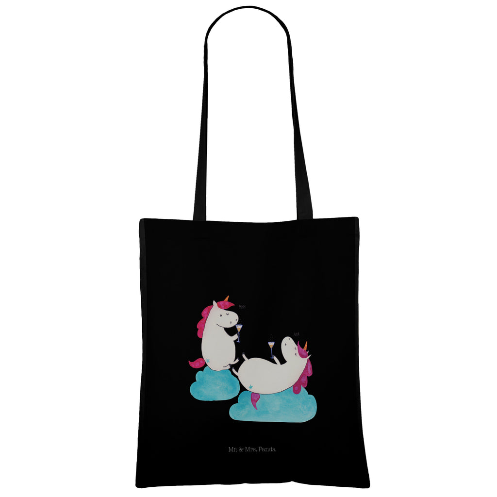 Tragetasche Einhörner Sekt Beuteltasche, Beutel, Einkaufstasche, Jutebeutel, Stoffbeutel, Einhorn, Einhörner, Einhorn Deko, Pegasus, Unicorn, Freundinnen, Freundin, BFF, Sekt, Mädelsabend, Spaß, Party, Korken, Anstoßen, Beste