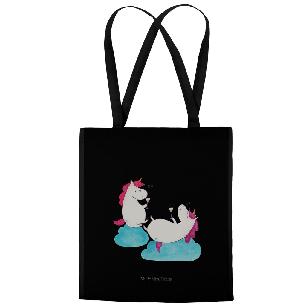 Tragetasche Einhörner Sekt Beuteltasche, Beutel, Einkaufstasche, Jutebeutel, Stoffbeutel, Einhorn, Einhörner, Einhorn Deko, Pegasus, Unicorn, Freundinnen, Freundin, BFF, Sekt, Mädelsabend, Spaß, Party, Korken, Anstoßen, Beste