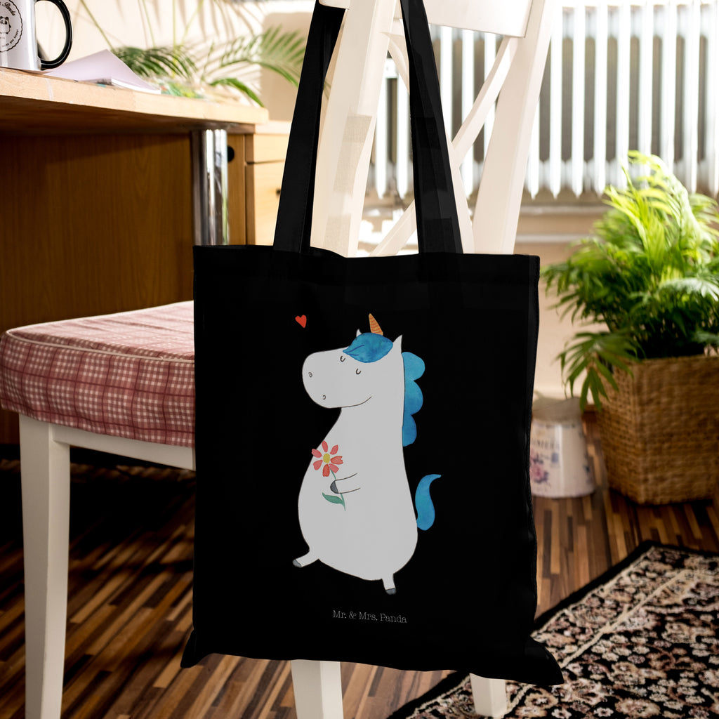 Tragetasche Einhorn Spaziergang Beuteltasche, Beutel, Einkaufstasche, Jutebeutel, Stoffbeutel, Einhorn, Einhörner, Einhorn Deko, Pegasus, Unicorn, Glitzer, Blumen, Spaziergang, Motivation, Gute Laune, Freude, Freundin, Mutter, Schwester