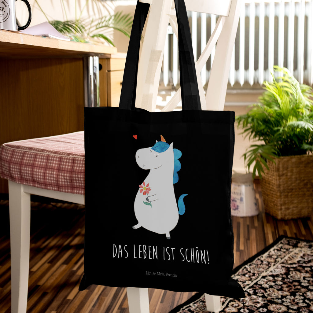 Tragetasche Einhorn Spaziergang Beuteltasche, Beutel, Einkaufstasche, Jutebeutel, Stoffbeutel, Einhorn, Einhörner, Einhorn Deko, Pegasus, Unicorn, Glitzer, Blumen, Spaziergang, Motivation, Gute Laune, Freude, Freundin, Mutter, Schwester