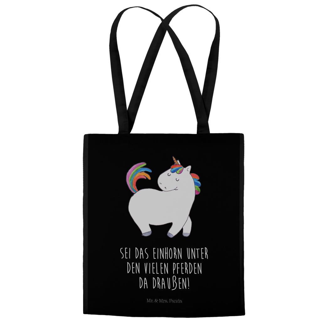 Tragetasche Einhorn stolzierend Beuteltasche, Beutel, Einkaufstasche, Jutebeutel, Stoffbeutel, Einhorn, Einhörner, Einhorn Deko, Pegasus, Unicorn, stolz, anders, bunt, Pferd, Reiter, Reiten, Freundin, Geschenk