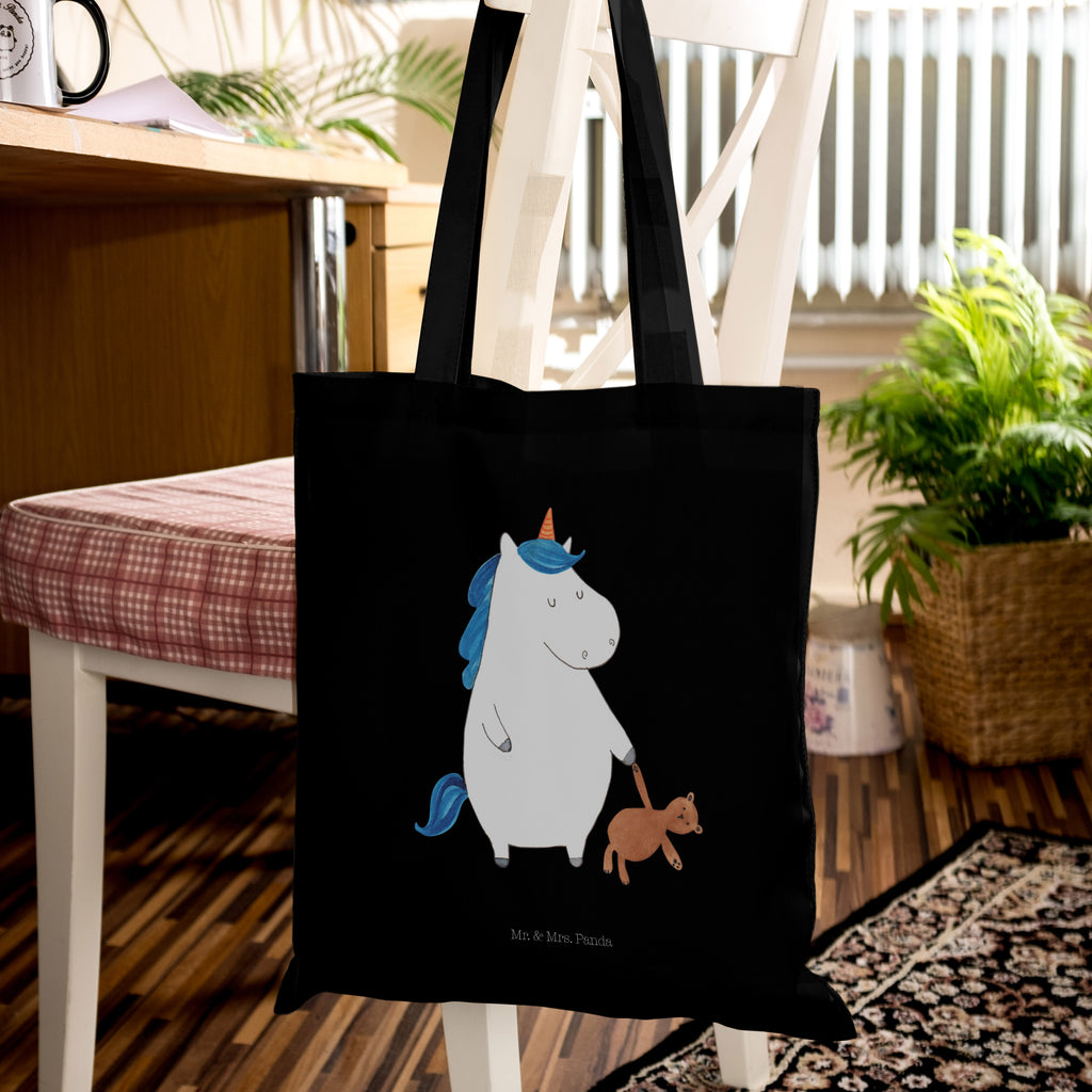 Tragetasche Einhorn Teddy Beuteltasche, Beutel, Einkaufstasche, Jutebeutel, Stoffbeutel, Einhorn, Einhörner, Einhorn Deko, Pegasus, Unicorn, schlafen, gute Nacht, Single, Bett, Träumen, Freundin, Singleleben