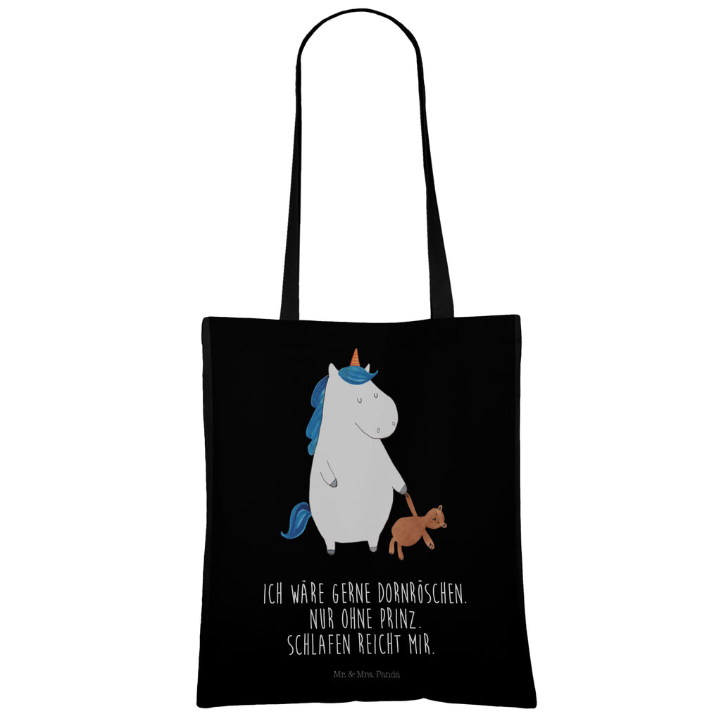 Tragetasche Einhorn Teddy Beuteltasche, Beutel, Einkaufstasche, Jutebeutel, Stoffbeutel, Einhorn, Einhörner, Einhorn Deko, Pegasus, Unicorn, schlafen, gute Nacht, Single, Bett, Träumen, Freundin, Singleleben