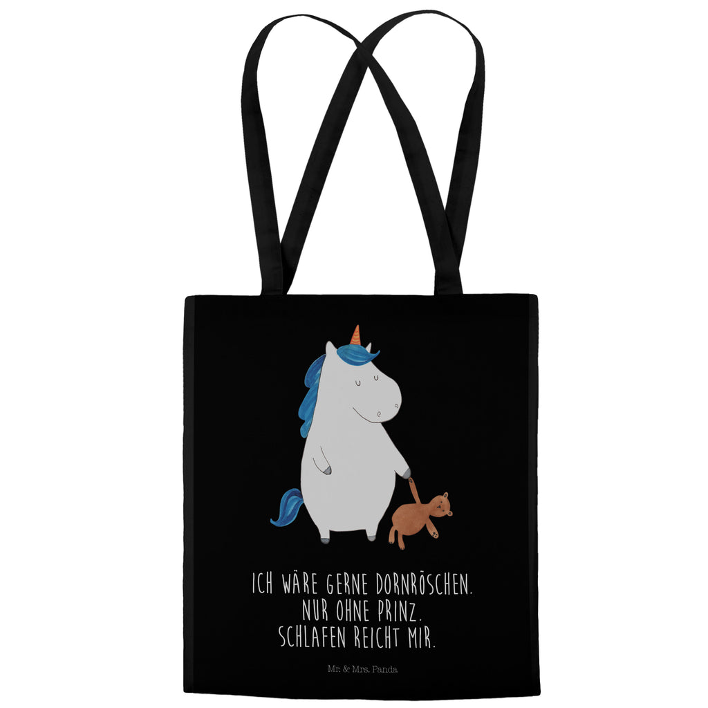 Tragetasche Einhorn Teddy Beuteltasche, Beutel, Einkaufstasche, Jutebeutel, Stoffbeutel, Einhorn, Einhörner, Einhorn Deko, Pegasus, Unicorn, schlafen, gute Nacht, Single, Bett, Träumen, Freundin, Singleleben