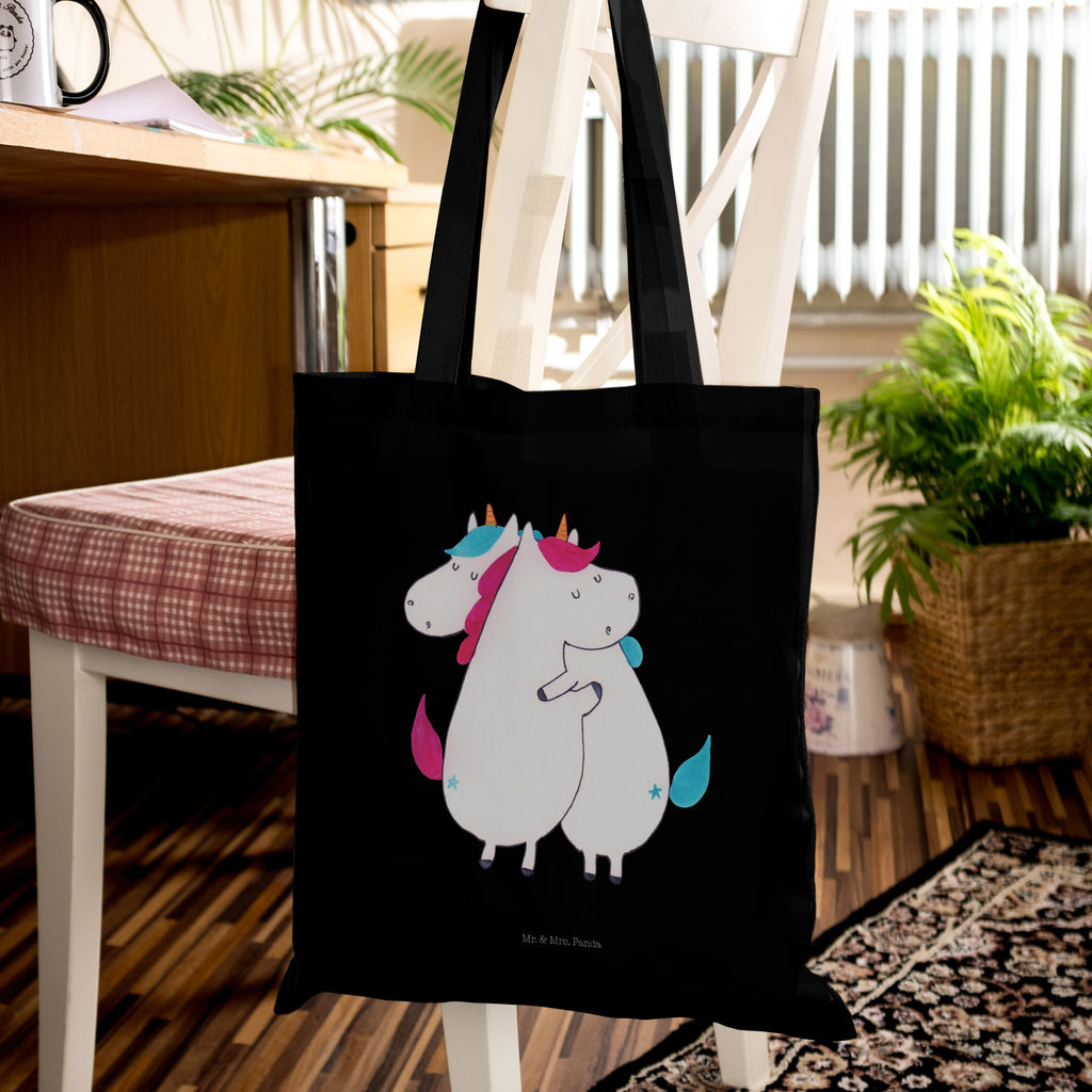 Tragetasche Einhörner Umarmen Beuteltasche, Beutel, Einkaufstasche, Jutebeutel, Stoffbeutel, Einhorn, Einhörner, Einhorn Deko, Pegasus, Unicorn, Freundinnen, Freundin, BFF, Schwester, Schwestern, Familie, Geschwister, Sister, Liebe