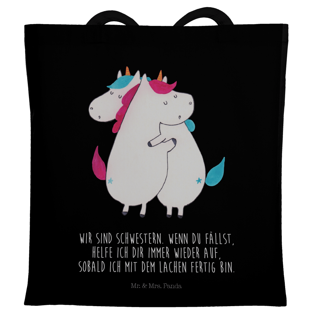 Tragetasche Einhörner Umarmen Beuteltasche, Beutel, Einkaufstasche, Jutebeutel, Stoffbeutel, Einhorn, Einhörner, Einhorn Deko, Pegasus, Unicorn, Freundinnen, Freundin, BFF, Schwester, Schwestern, Familie, Geschwister, Sister, Liebe