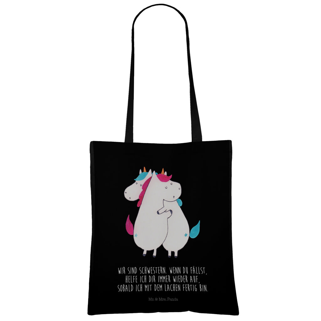 Tragetasche Einhörner Umarmen Beuteltasche, Beutel, Einkaufstasche, Jutebeutel, Stoffbeutel, Einhorn, Einhörner, Einhorn Deko, Pegasus, Unicorn, Freundinnen, Freundin, BFF, Schwester, Schwestern, Familie, Geschwister, Sister, Liebe