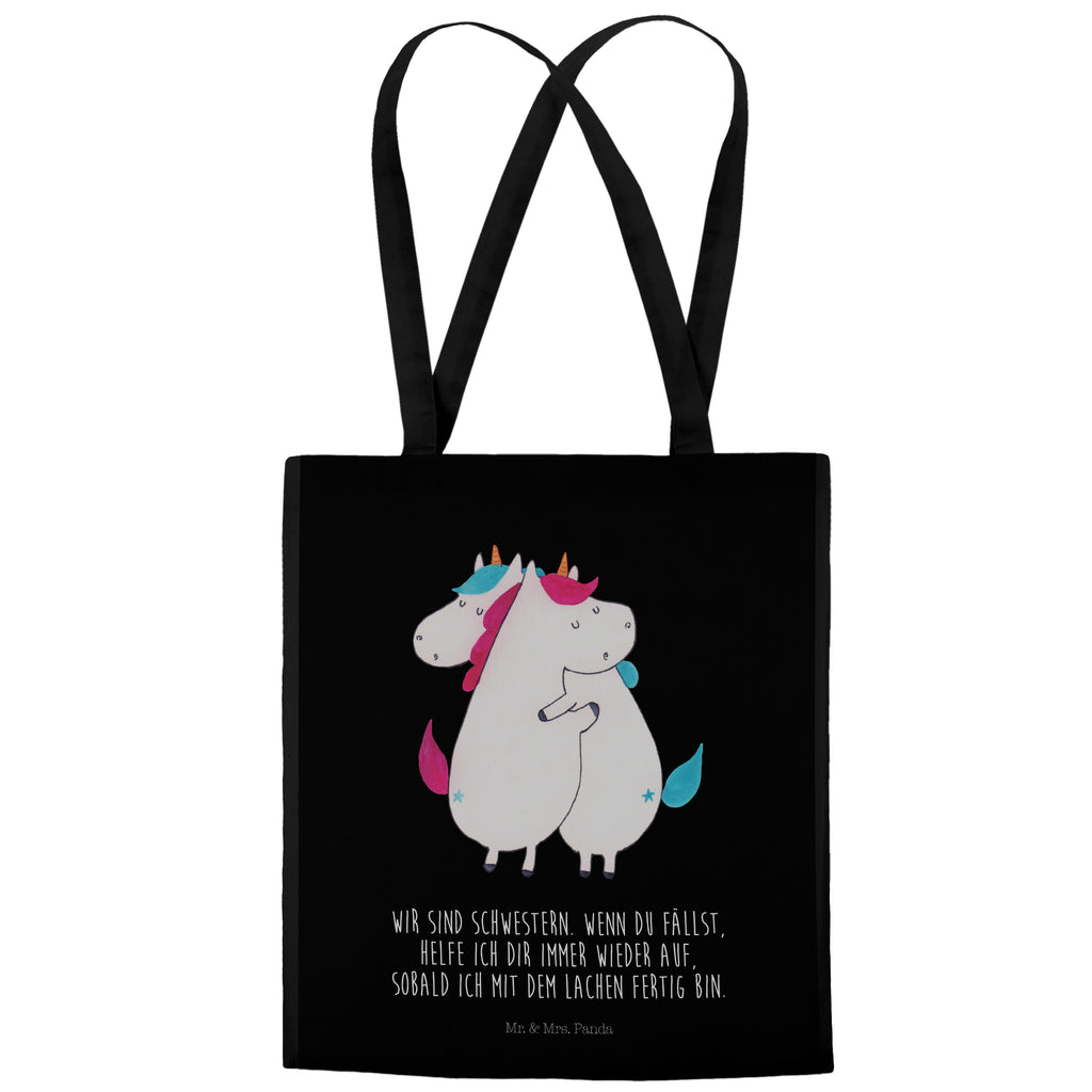 Tragetasche Einhörner Umarmen Beuteltasche, Beutel, Einkaufstasche, Jutebeutel, Stoffbeutel, Einhorn, Einhörner, Einhorn Deko, Pegasus, Unicorn, Freundinnen, Freundin, BFF, Schwester, Schwestern, Familie, Geschwister, Sister, Liebe