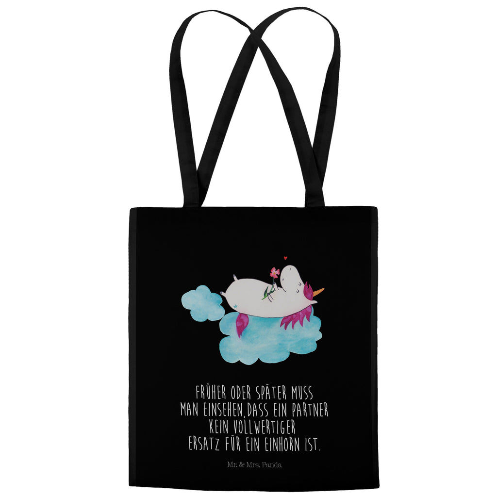 Tragetasche Einhorn verliebt auf Wolke Beuteltasche, Beutel, Einkaufstasche, Jutebeutel, Stoffbeutel, Einhorn, Einhörner, Einhorn Deko, Pegasus, Unicorn, verliebt, Liebe, Liebesbeweis, Freundin, Wolke