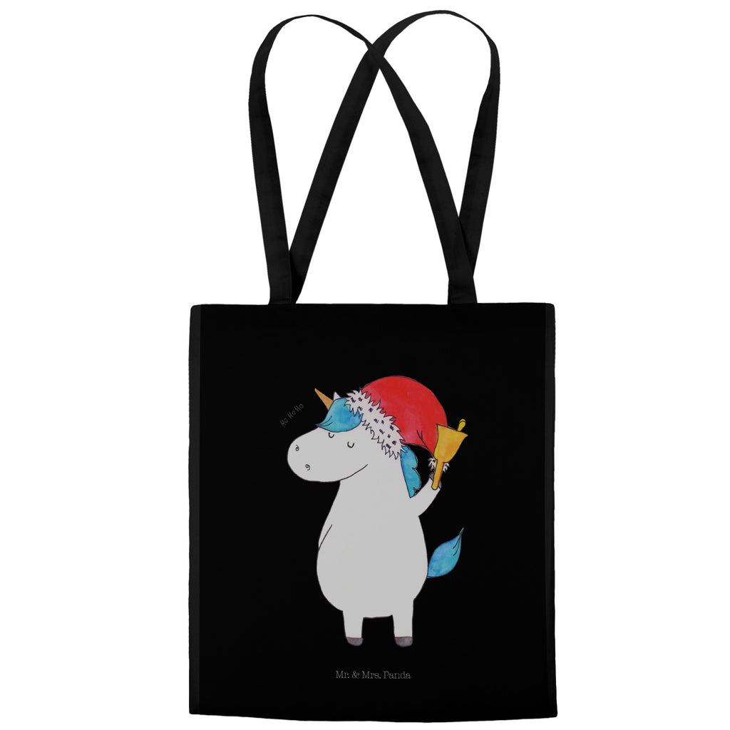 Tragetasche Einhorn Weihnachtsmann Beuteltasche, Beutel, Einkaufstasche, Jutebeutel, Stoffbeutel, Einhorn, Einhörner, Einhorn Deko, Pegasus, Unicorn, Gin, Schokolade, Schoki, Weihnachten, Weihnachtsmann, Nikolaus, Wunschzettel, Wunschliste, Feenstaub