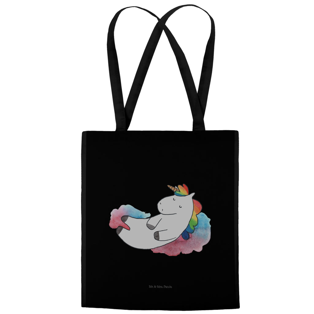 Tragetasche Einhorn Wolke 7 Beuteltasche, Beutel, Einkaufstasche, Jutebeutel, Stoffbeutel, Einhorn, Einhörner, Einhorn Deko, Pegasus, Unicorn, verliebt, Menschen, witzig, lustig, Geschenk, Glaube, Realität, Lächeln