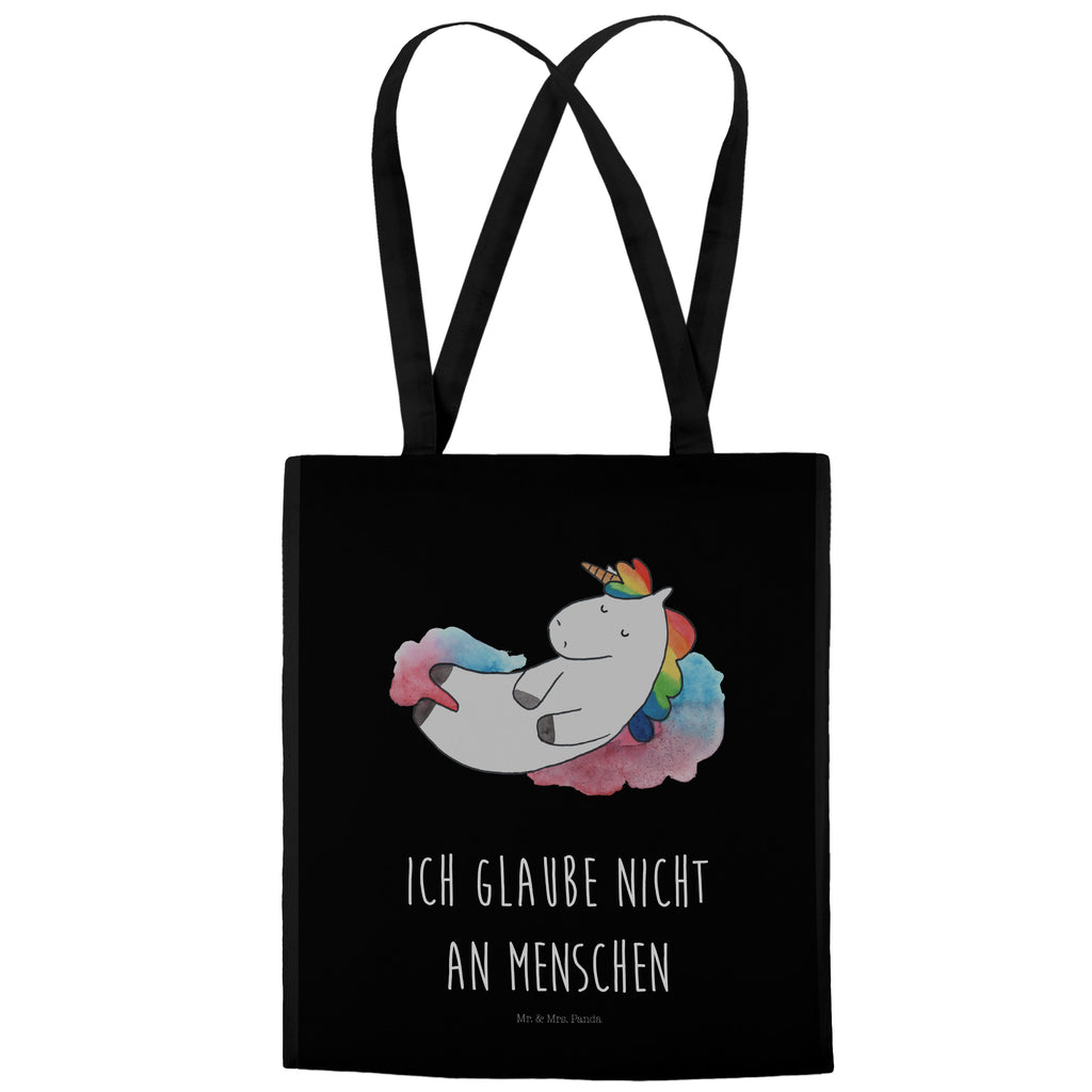Tragetasche Einhorn Wolke 7 Beuteltasche, Beutel, Einkaufstasche, Jutebeutel, Stoffbeutel, Einhorn, Einhörner, Einhorn Deko, Pegasus, Unicorn, verliebt, Menschen, witzig, lustig, Geschenk, Glaube, Realität, Lächeln