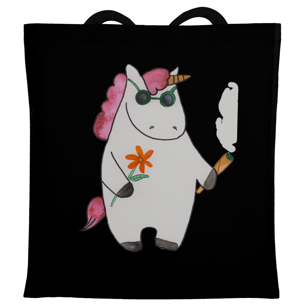 Tragetasche Einhorn Woodstock Beuteltasche, Beutel, Einkaufstasche, Jutebeutel, Stoffbeutel, Einhorn, Einhörner, Einhorn Deko, Pegasus, Unicorn, Kiffen, Joint, Zigarette, Alkohol, Party, Spaß. lustig, witzig, Woodstock