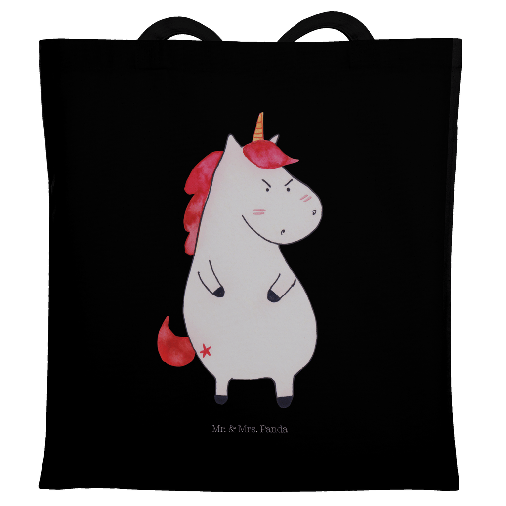 Tragetasche Einhorn wütend Beuteltasche, Beutel, Einkaufstasche, Jutebeutel, Stoffbeutel, Einhorn, Einhörner, Einhorn Deko, Pegasus, Unicorn, Realität, Ansage, lustlos, nein, Büro, Arbeit, wütend, dumme Fragen, lustig, Spaß, Geschenk