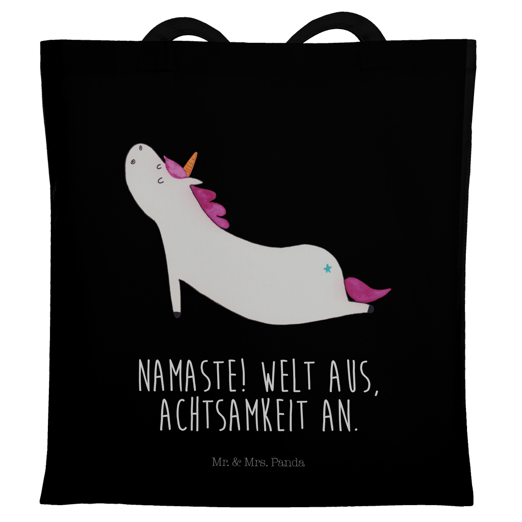 Tragetasche Einhorn Yoga Beuteltasche, Beutel, Einkaufstasche, Jutebeutel, Stoffbeutel, Einhorn, Einhörner, Einhorn Deko, Pegasus, Unicorn, Yoga, Namaste, Achtsamkeit, Entspannung, Joga, Yogamatte, Sport, lustig, witzig, süß