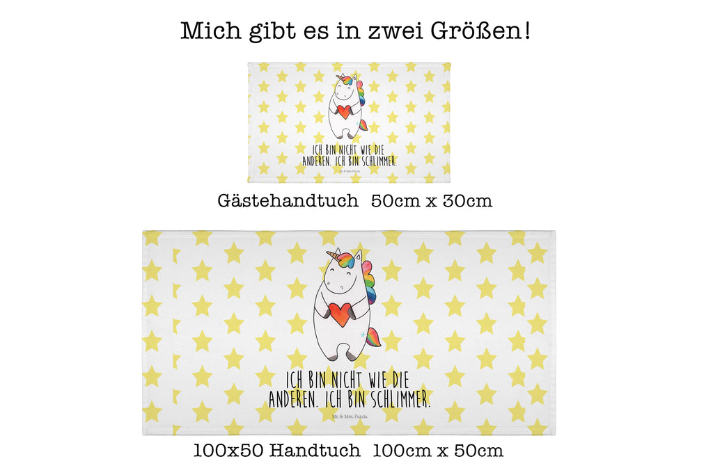 Gäste Handtuch Einhorn Herz Gästetuch, Reisehandtuch, Sport Handtuch, Frottier, Kinder Handtuch, Einhorn, Einhörner, Einhorn Deko, Pegasus, Unicorn, Herz, schlimm, böse, witzig, lustig, Freundin, anders, bunt