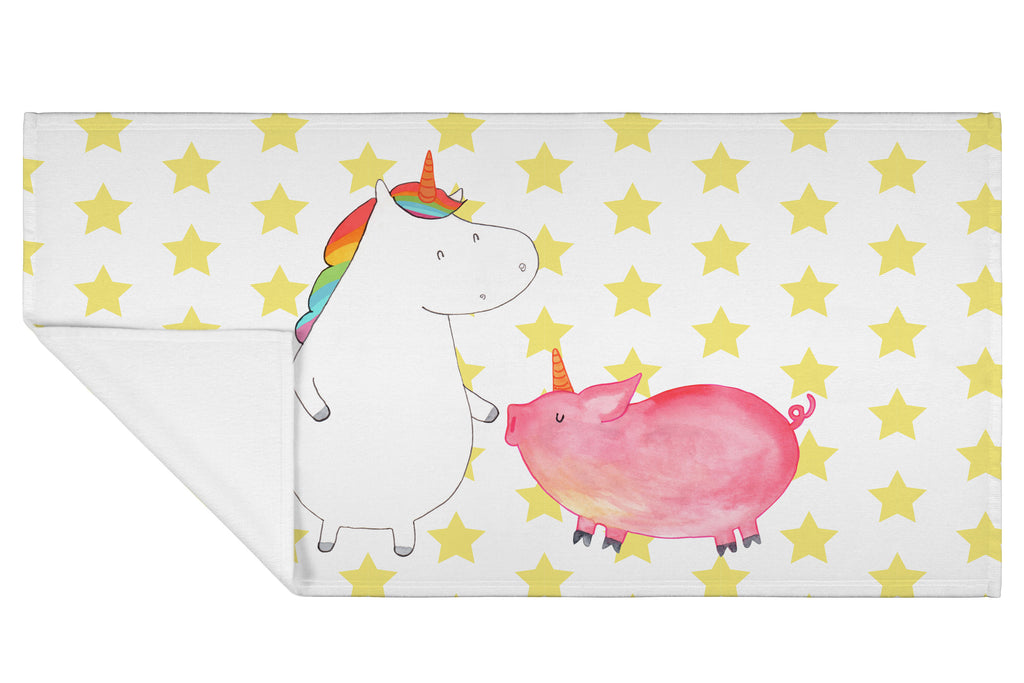 50 x 100 Handtuch Einhorn + Schweinhorn Handtuch, Badehandtuch, Badezimmer, Handtücher, groß, Kinder, Baby, Einhorn, Einhörner, Einhorn Deko, Pegasus, Unicorn, Freundschaft, Schweinhorn, Schwein, Freundin, Schweinchen