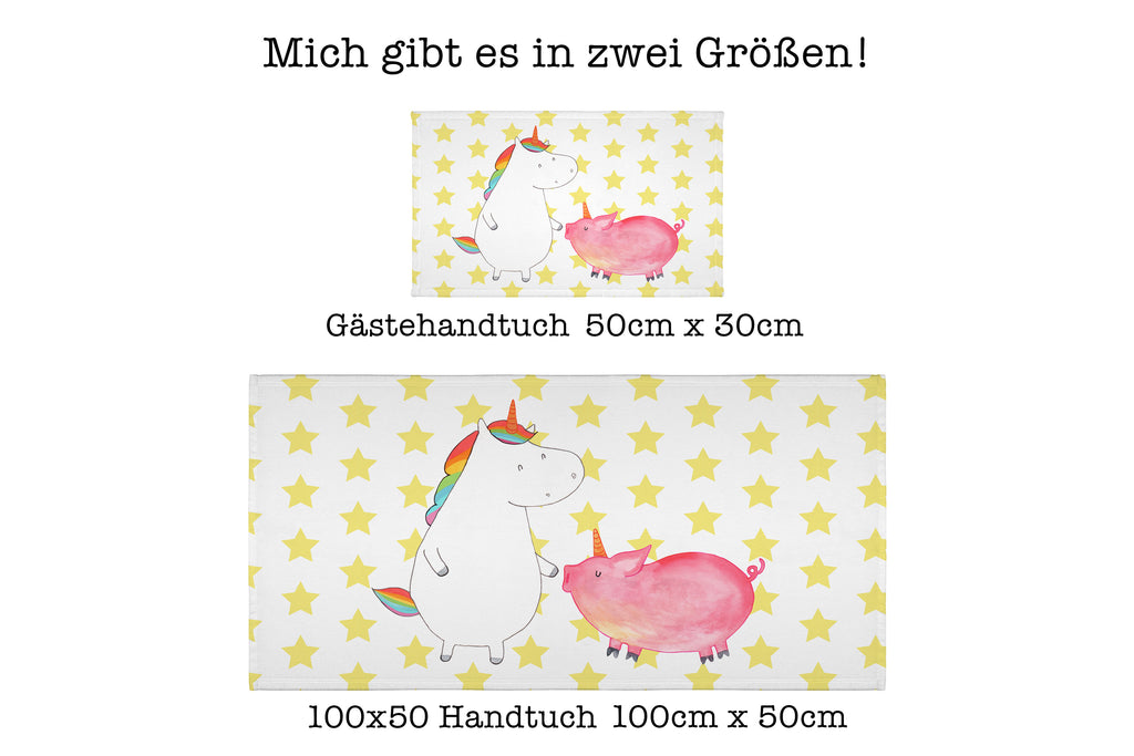 50 x 100 Handtuch Einhorn + Schweinhorn Handtuch, Badehandtuch, Badezimmer, Handtücher, groß, Kinder, Baby, Einhorn, Einhörner, Einhorn Deko, Pegasus, Unicorn, Freundschaft, Schweinhorn, Schwein, Freundin, Schweinchen