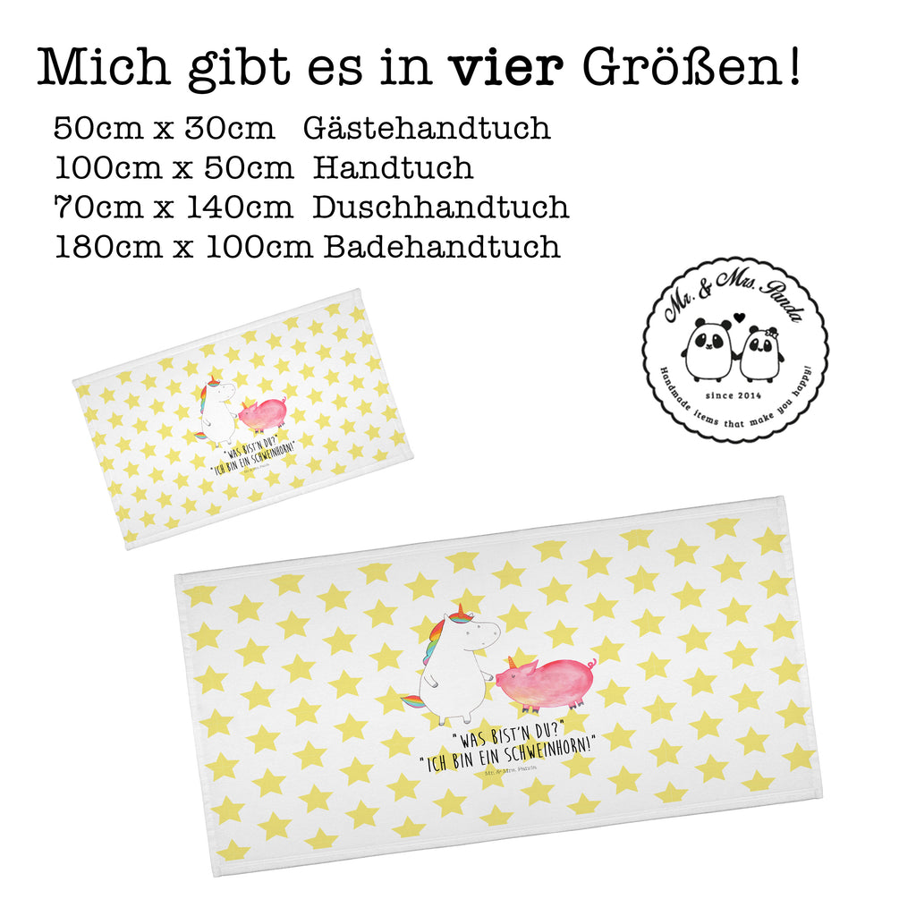 50 x 100 Handtuch Einhorn + Schweinhorn Handtuch, Badehandtuch, Badezimmer, Handtücher, groß, Kinder, Baby, Einhorn, Einhörner, Einhorn Deko, Pegasus, Unicorn, Freundschaft, Schweinhorn, Schwein, Freundin, Schweinchen