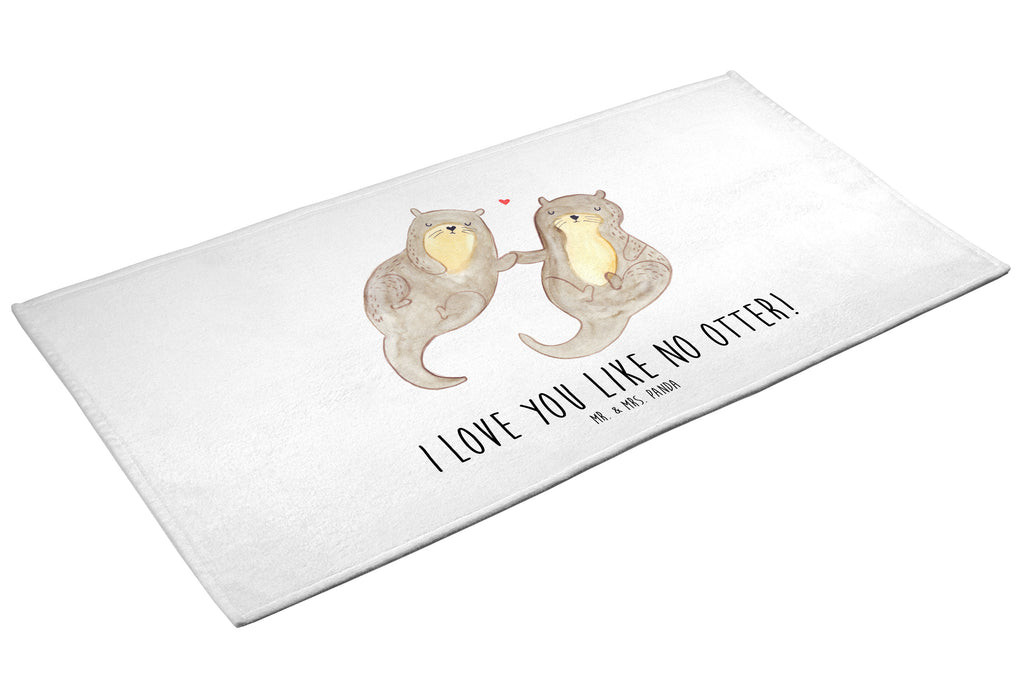 50 x 100 Handtuch Otter händchenhaltend Handtuch, Badehandtuch, Badezimmer, Handtücher, groß, Kinder, Baby, Otter, Fischotter, Seeotter, Otter Seeotter See Otter