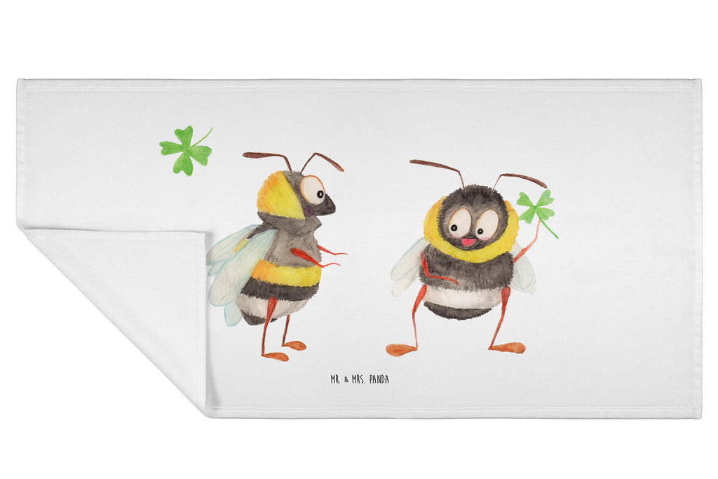 50 x 100 Handtuch Hummeln mit Kleeblatt Handtuch, Badehandtuch, Badezimmer, Handtücher, groß, Kinder, Baby, Tiermotive, Gute Laune, lustige Sprüche, Tiere, Hummel, Biene, Spruch positiv, Biene Deko, Spruch schön, glücklich sein, glücklich werden, Spruch fröhlich