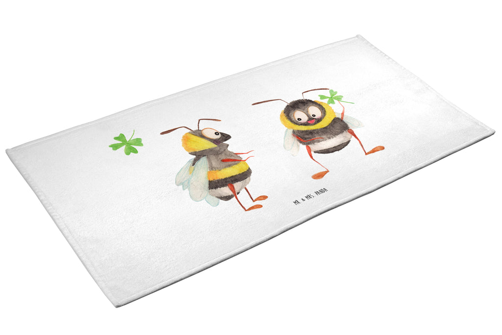 50 x 100 Handtuch Hummeln mit Kleeblatt Handtuch, Badehandtuch, Badezimmer, Handtücher, groß, Kinder, Baby, Tiermotive, Gute Laune, lustige Sprüche, Tiere, Hummel, Biene, Spruch positiv, Biene Deko, Spruch schön, glücklich sein, glücklich werden, Spruch fröhlich