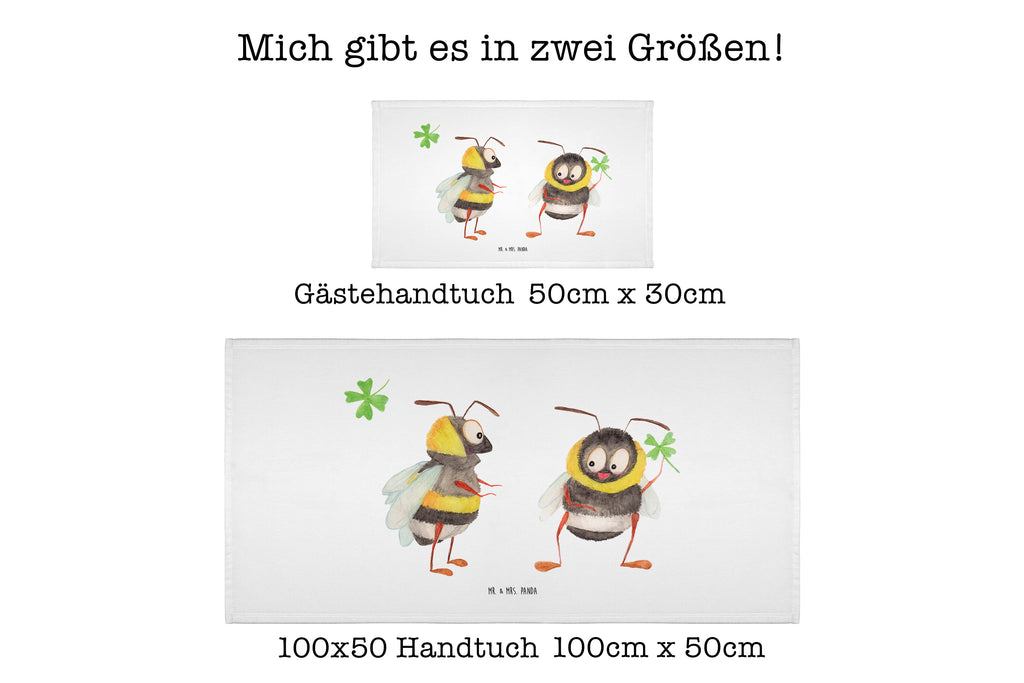50 x 100 Handtuch Hummeln mit Kleeblatt Handtuch, Badehandtuch, Badezimmer, Handtücher, groß, Kinder, Baby, Tiermotive, Gute Laune, lustige Sprüche, Tiere, Hummel, Biene, Spruch positiv, Biene Deko, Spruch schön, glücklich sein, glücklich werden, Spruch fröhlich