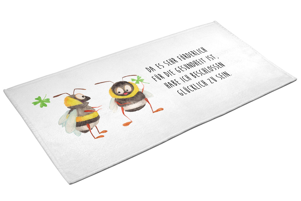 50 x 100 Handtuch Hummeln mit Kleeblatt Handtuch, Badehandtuch, Badezimmer, Handtücher, groß, Kinder, Baby, Tiermotive, Gute Laune, lustige Sprüche, Tiere, Hummel, Biene, Spruch positiv, Biene Deko, Spruch schön, glücklich sein, glücklich werden, Spruch fröhlich