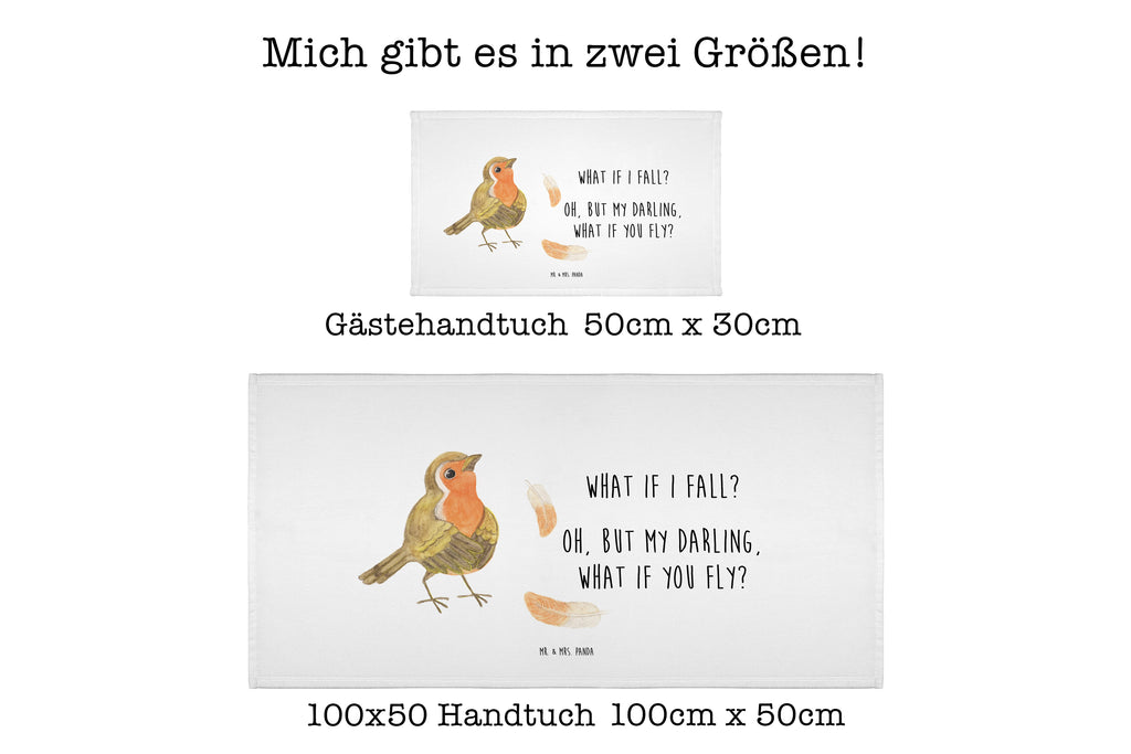 50 x 100 Handtuch Rotkehlchen mit Federn Handtuch, Badehandtuch, Badezimmer, Handtücher, groß, Kinder, Baby, Tiermotive, Gute Laune, lustige Sprüche, Tiere, What if i fall, Rotkehlchen, Spruch Motivation, Spruch Mut, Vogel, Motivation Sprüche, Motivationsbilder, fliegen