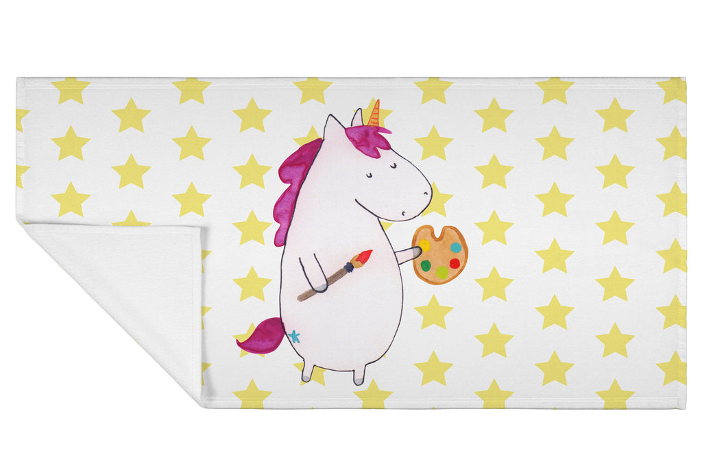 50 x 100 Handtuch Einhorn Künstler Handtuch, Badehandtuch, Badezimmer, Handtücher, groß, Kinder, Baby, Einhorn, Einhörner, Einhorn Deko, Pegasus, Unicorn, Englisch, Künstler, Artist, Malen, Zeichnen, Welt, Farbe, Stift, Pinsel, Geschenk, Maler
