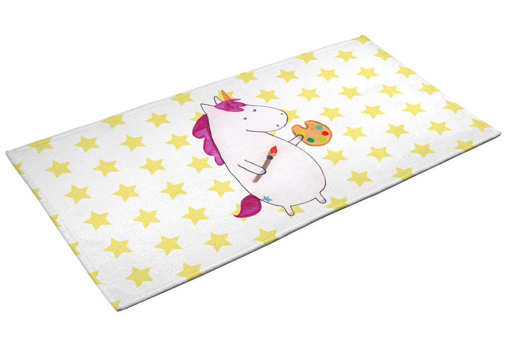 50 x 100 Handtuch Einhorn Künstler Handtuch, Badehandtuch, Badezimmer, Handtücher, groß, Kinder, Baby, Einhorn, Einhörner, Einhorn Deko, Pegasus, Unicorn, Englisch, Künstler, Artist, Malen, Zeichnen, Welt, Farbe, Stift, Pinsel, Geschenk, Maler