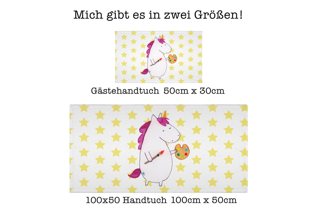 50 x 100 Handtuch Einhorn Künstler Handtuch, Badehandtuch, Badezimmer, Handtücher, groß, Kinder, Baby, Einhorn, Einhörner, Einhorn Deko, Pegasus, Unicorn, Englisch, Künstler, Artist, Malen, Zeichnen, Welt, Farbe, Stift, Pinsel, Geschenk, Maler