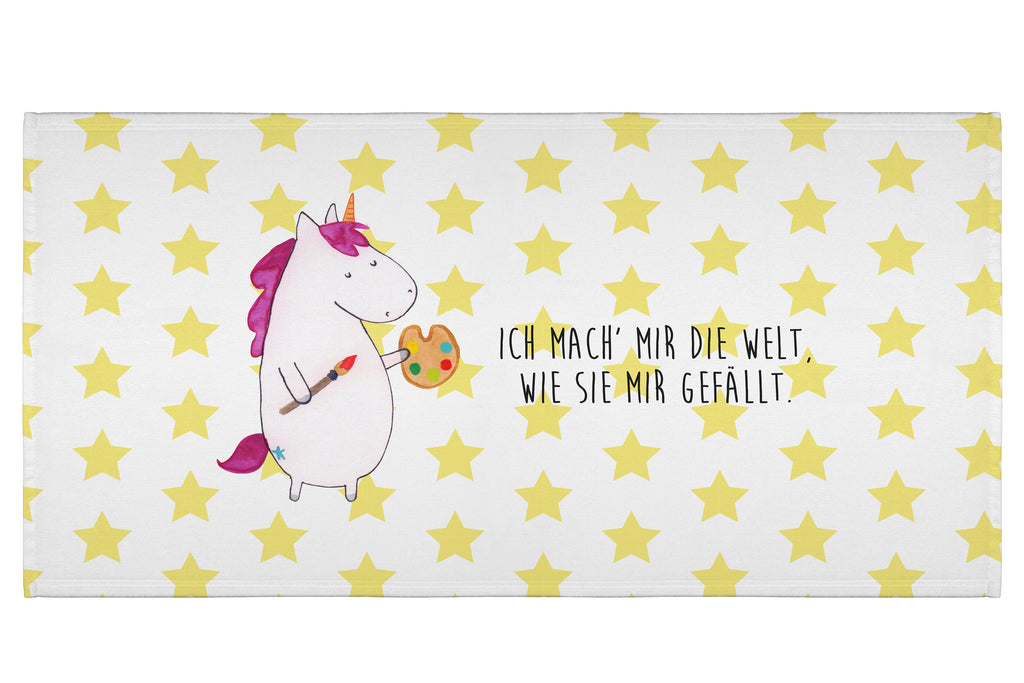 50 x 100 Handtuch Einhorn Künstler Handtuch, Badehandtuch, Badezimmer, Handtücher, groß, Kinder, Baby, Einhorn, Einhörner, Einhorn Deko, Pegasus, Unicorn, Englisch, Künstler, Artist, Malen, Zeichnen, Welt, Farbe, Stift, Pinsel, Geschenk, Maler