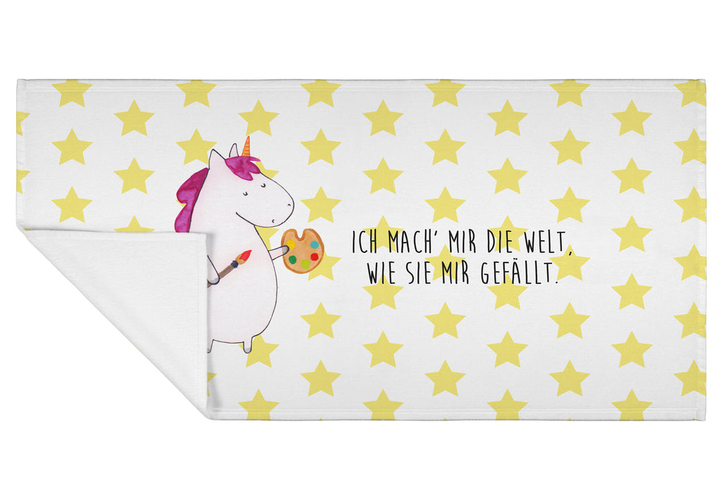 50 x 100 Handtuch Einhorn Künstler Handtuch, Badehandtuch, Badezimmer, Handtücher, groß, Kinder, Baby, Einhorn, Einhörner, Einhorn Deko, Pegasus, Unicorn, Englisch, Künstler, Artist, Malen, Zeichnen, Welt, Farbe, Stift, Pinsel, Geschenk, Maler