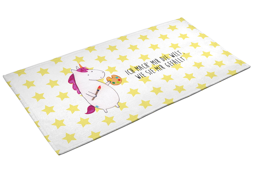 50 x 100 Handtuch Einhorn Künstler Handtuch, Badehandtuch, Badezimmer, Handtücher, groß, Kinder, Baby, Einhorn, Einhörner, Einhorn Deko, Pegasus, Unicorn, Englisch, Künstler, Artist, Malen, Zeichnen, Welt, Farbe, Stift, Pinsel, Geschenk, Maler
