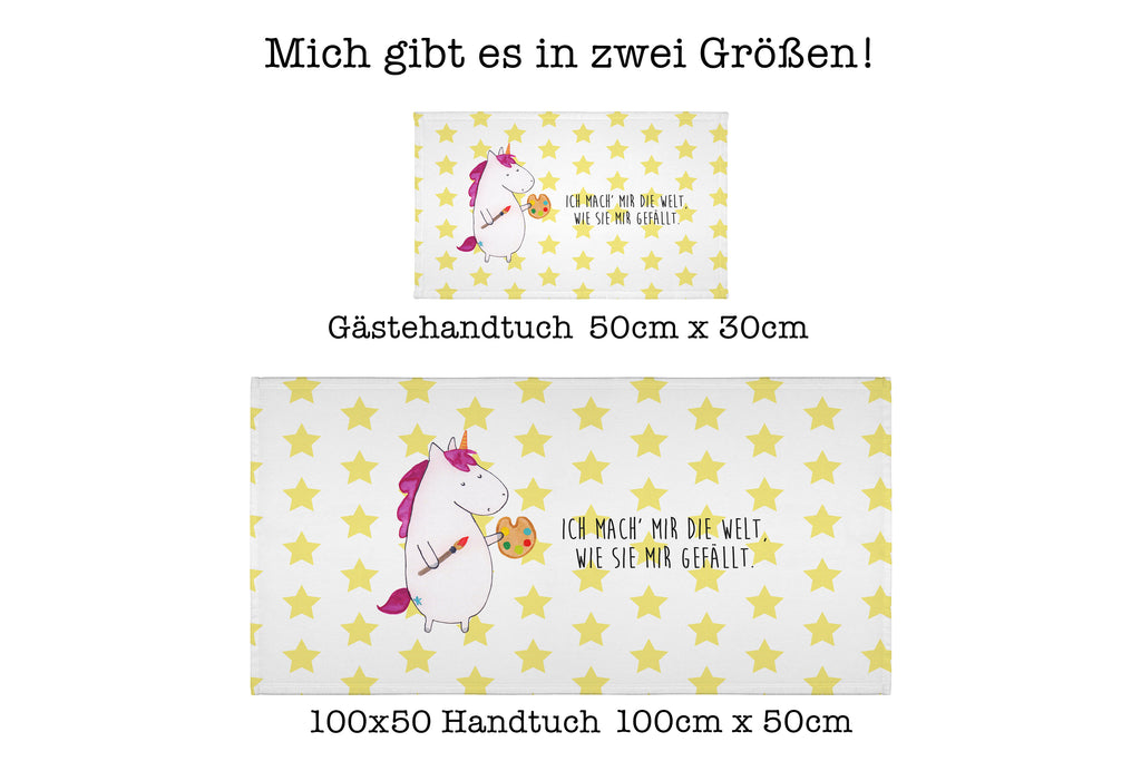 50 x 100 Handtuch Einhorn Künstler Handtuch, Badehandtuch, Badezimmer, Handtücher, groß, Kinder, Baby, Einhorn, Einhörner, Einhorn Deko, Pegasus, Unicorn, Englisch, Künstler, Artist, Malen, Zeichnen, Welt, Farbe, Stift, Pinsel, Geschenk, Maler