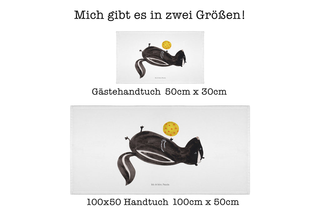 50 x 100 Handtuch Stinktier Ball Handtuch, Badehandtuch, Badezimmer, Handtücher, groß, Kinder, Baby, Stinktier, Skunk, Wildtier, Raubtier, Stinker, Stinki, verspielt, Weisheit