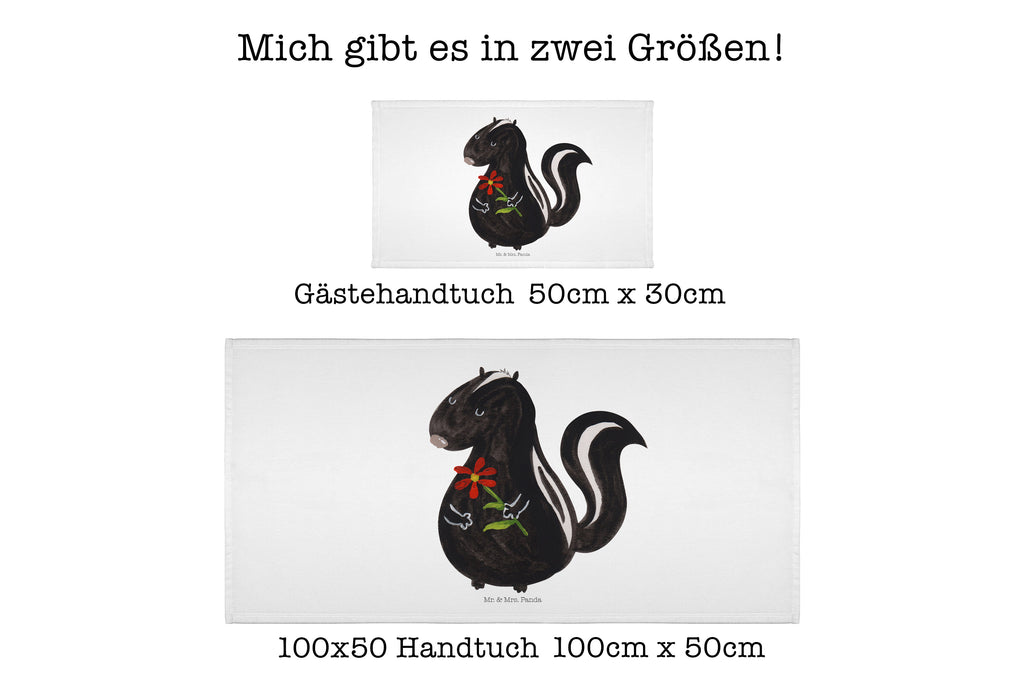 50 x 100 Handtuch Stinktier Blume Handtuch, Badehandtuch, Badezimmer, Handtücher, groß, Kinder, Baby, Stinktier, Skunk, Wildtier, Raubtier, Stinker, Stinki, Tagträumer, verträumt, Dreams, Träume