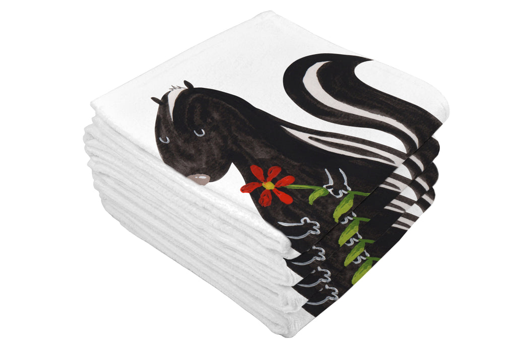 50 x 100 Handtuch Stinktier Blume Handtuch, Badehandtuch, Badezimmer, Handtücher, groß, Kinder, Baby, Stinktier, Skunk, Wildtier, Raubtier, Stinker, Stinki, Tagträumer, verträumt, Dreams, Träume