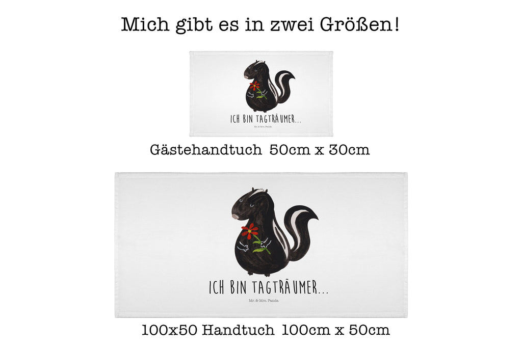 50 x 100 Handtuch Stinktier Blume Handtuch, Badehandtuch, Badezimmer, Handtücher, groß, Kinder, Baby, Stinktier, Skunk, Wildtier, Raubtier, Stinker, Stinki, Tagträumer, verträumt, Dreams, Träume