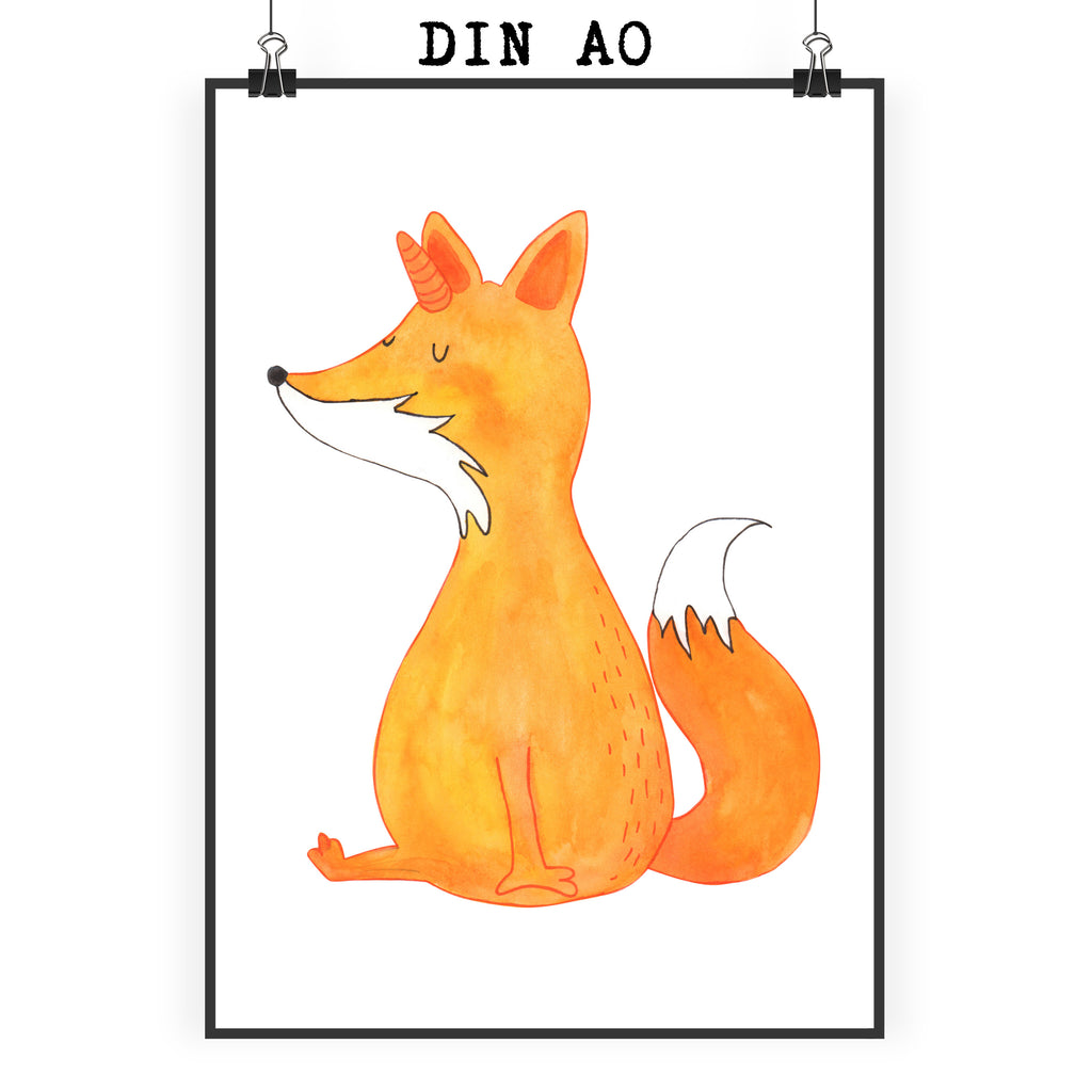 Poster Fuchshörnchen Poster, Wandposter, Bild, Wanddeko, Küchenposter, Kinderposter, Wanddeko Bild, Raumdekoration, Wanddekoration, Handgemaltes Poster, Mr. & Mrs. Panda Poster, Designposter, Kunstdruck, Posterdruck, Einhorn, Einhörner, Einhorn Deko, Pegasus, Unicorn, Fuchs, Unicorns, Fuchshörnchen, Fuchshorn, Foxycorn, Füchse
