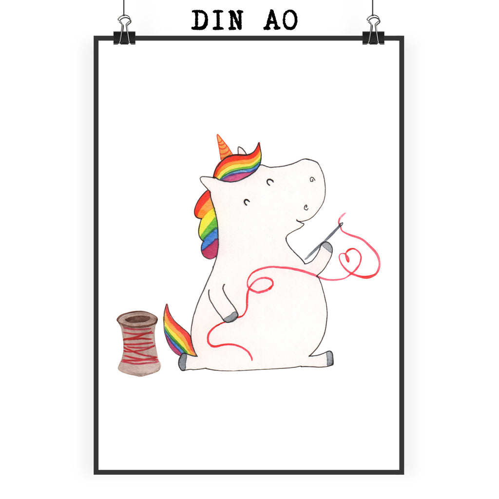 Poster Einhorn Näherin Poster, Wandposter, Bild, Wanddeko, Küchenposter, Kinderposter, Wanddeko Bild, Raumdekoration, Wanddekoration, Handgemaltes Poster, Mr. & Mrs. Panda Poster, Designposter, Kunstdruck, Posterdruck, Einhorn, Einhörner, Einhorn Deko, Pegasus, Unicorn, Näherin, nähen, Mädchen, Freundin, Häkeln, Stricken, basteln, Nähzimmer