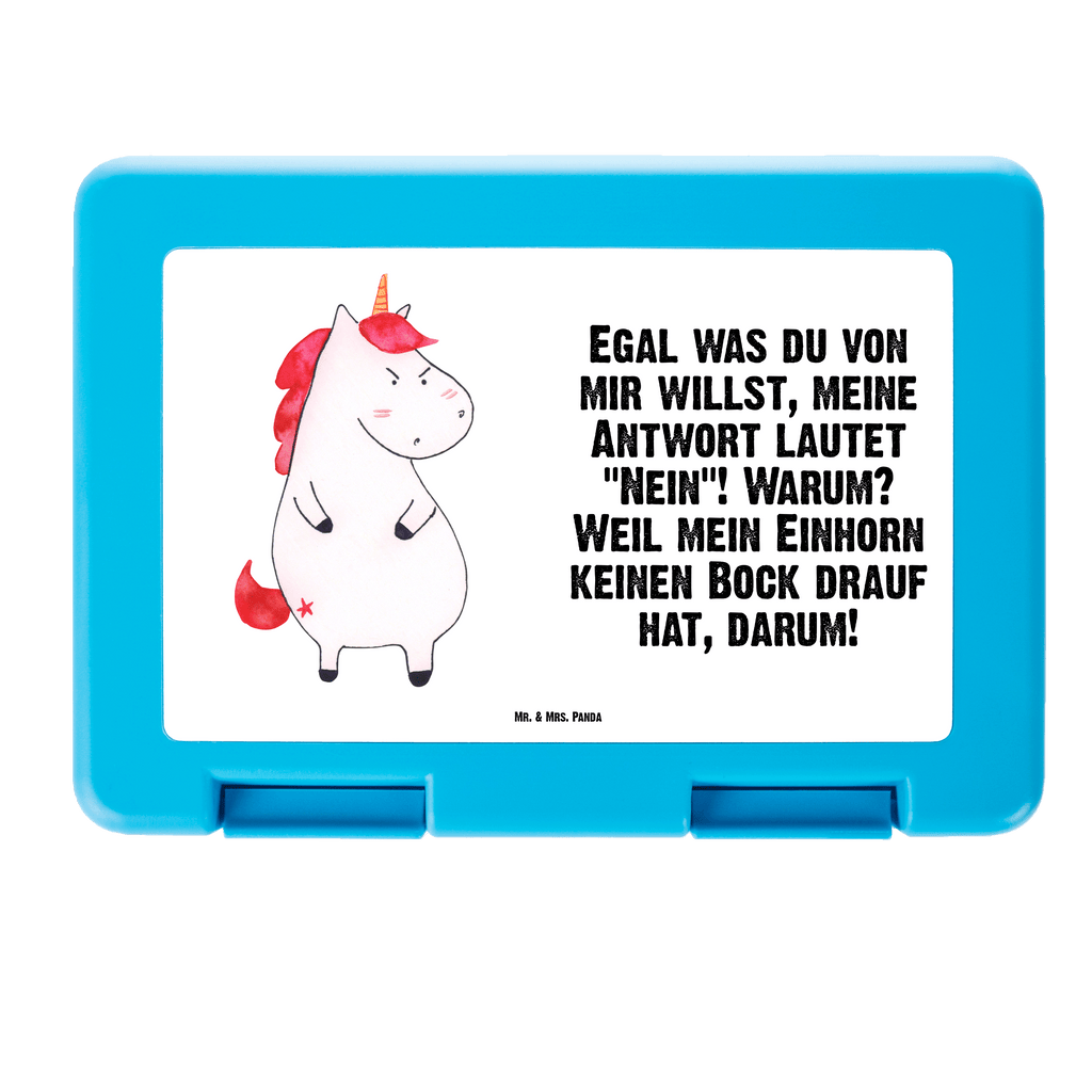 Brotdose Einhorn wütend Brotbox, Snackbox, Lunch box, Butterbrotdose, Brotzeitbox, Einhorn, Einhörner, Einhorn Deko, Pegasus, Unicorn, Realität, Ansage, lustlos, nein, Büro, Arbeit, wütend, dumme Fragen, lustig, Spaß, Geschenk