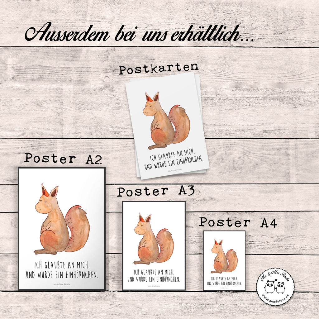 Poster Einhörnchen Glaube Poster, Wandposter, Bild, Wanddeko, Küchenposter, Kinderposter, Wanddeko Bild, Raumdekoration, Wanddekoration, Handgemaltes Poster, Mr. & Mrs. Panda Poster, Designposter, Kunstdruck, Posterdruck, Einhorn, Einhörner, Einhorn Deko, Pegasus, Unicorn, Einhörnchen, Eichhörnchen, Eichhorn
